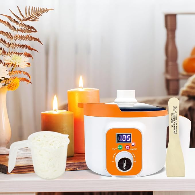 Ksedcon Digital Wax Melter for Candle Making, Electric Wax Melting Pot with Pouring Spout, Candle Wax Melting Pot with Temp Control(LED Display