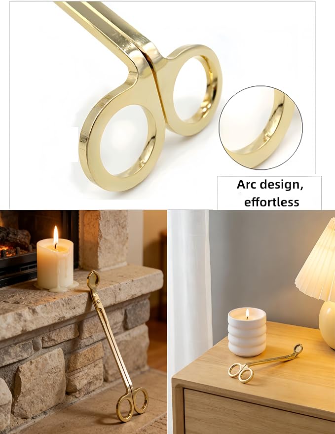 1 Pack Candle Wick Trimmer, Gold Wick Clipper Scissor Wick Cutter, Essential Tool for Candle Lovers/DIY Enthusiasts