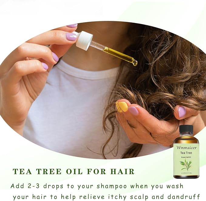 Tea Tree Oil 4 Fl Oz - Premium Tea Tree Essential Oil for Skin, toenail, Hair, DIY Soap, Aromatherapy, Massage 120 ml