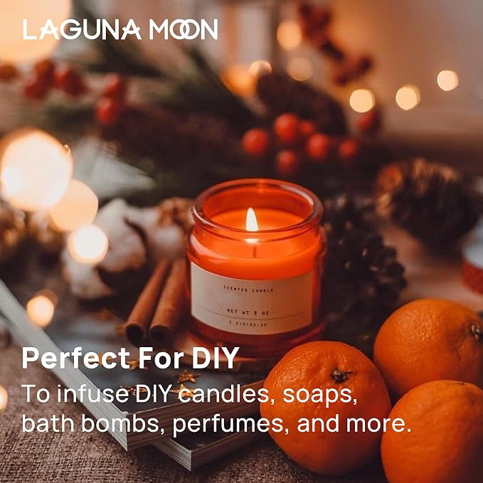 Lagunamoon Fall Essential Oils Set - Spice Fragrance Oils Autumn Gift Set for Diffusers, Home Care, Candle Making Scents, Aromatherapy - Cinnamon, Clove, Citronella, Ginger and Spiced Berries (10mL)
