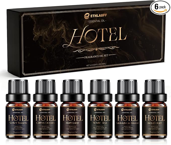 Hotel Collection Diffuser Oil, My Way, Westin, Midnight in Miami, Inspired by The Most Popular 5-Star Hotel Scents, Fragrance Oil Set 6 * 10 ml