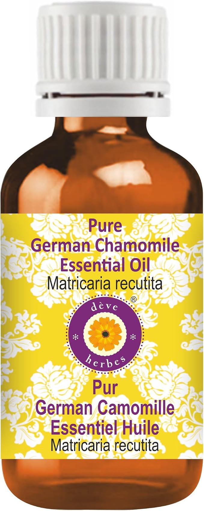 dève herbes German Chamomile Essential Oil (Matricaria recutita) Pure | Non-Sticky | Non-Greasy | Lightweight | Men & Women | All Skin Types | Steam Distilled 5ml (0.16 oz)