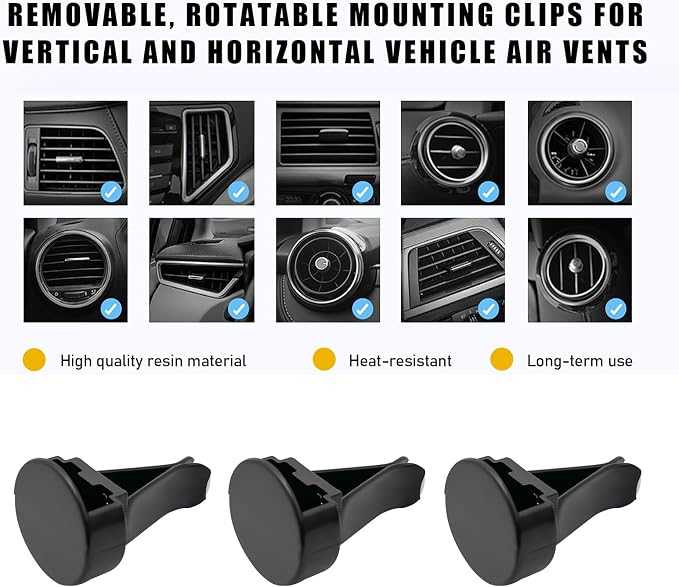 Ohleats 30 PCS Car Metal Air Vent Clips, Auto Perfume Air Outlet Clips Replacement, Air Freshener Clips with Plastic Slot Suitable for Most Vehicle, Universal Car Accessories