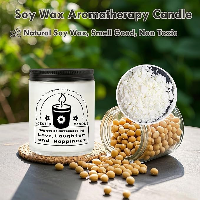 Scented Candles - Lavender Eucalyptus Candles for Home Scented, 7oz Soy Wax Aromatherapy Candle, Calming Candle, Inspirational Gifts for Women & Men