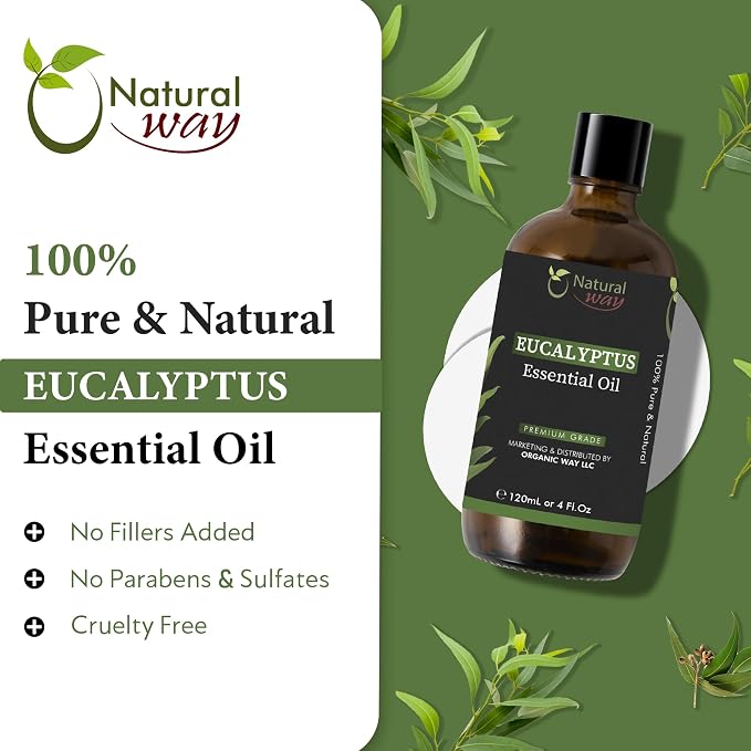 Essential Oil | Pure Aromatherapy Oil for Diffusers, Hair Growth, Skin, Scalp Care, Massage | Refreshing Hair Oil for Women & Men | Natural Essential Oil for Diffuser | 4 Fl Oz (120 mL) (Eucalyptus)
