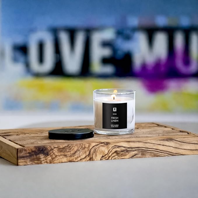 Lulu Candles | Clean Cotton | Luxury Scented Soy Jar Candle | Hand Poured in The USA | Highly Scented & Long Lasting - 6 Oz.