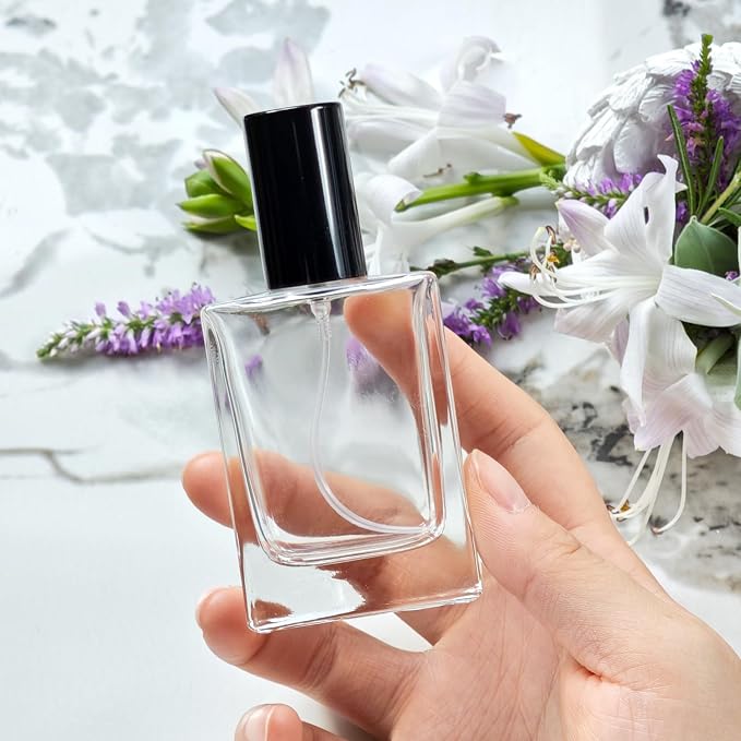 30ml/1.0 Oz Glass Spray Bottle Perfume Atomizer,Travel Refillable Perfume Bottles Empty Classic Spray Bottle 2Pack (Black, 30ml)