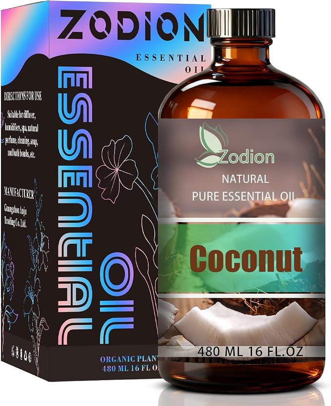 Coconut Essential Oil - Coconut Fragrance Oil for Diffuser, Massage, Humidifier, DIY Candle, Soap Making, Home, Bath, Yoga - 16 fl oz (480ml) - ZODION Essential Oils