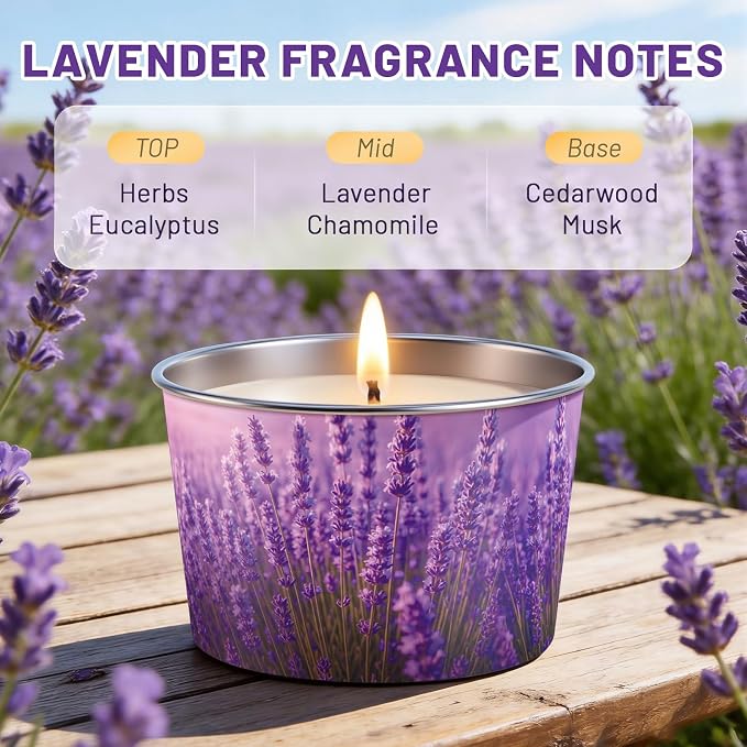 Lavender Candle for Women 3 Pack, 2.2oz Lavender Scented Candles for Sleep Relaxation, Natural Soy Wax with Essential Oils, Birthday Gifts Mothers Day Candle for Women Mom