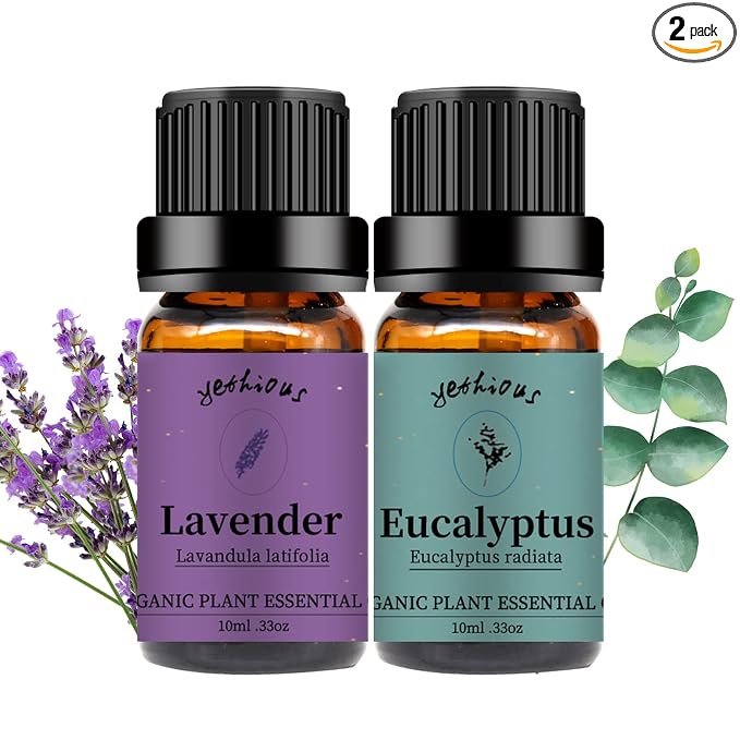 yethious Lavender Eucalyptus Essential Oil Organic Pure Plant Lavender Oil Essential Oil for Diffuser, Skin, Hair Care