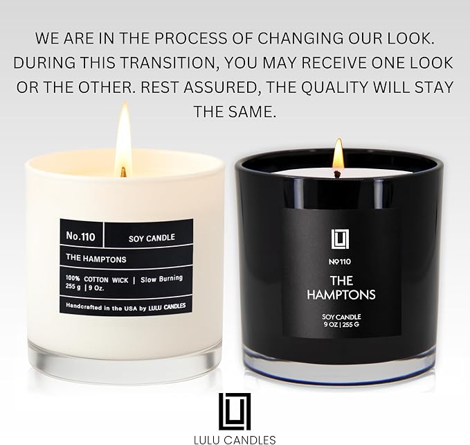 Lulu Candles | The Hamptons - Fresh Citrus & Ocean Mist | Luxury Scented Soy Jar Candle | Hand Poured in The USA | Highly Scented & Long Lasting (9 Oz.)