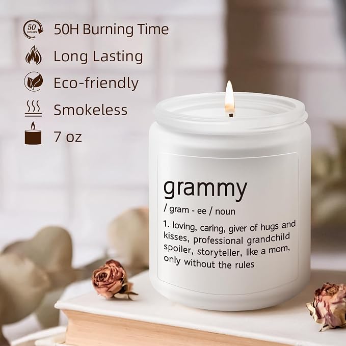 Grammy Gifts Birthday Gift for Grammy, Gifts for Grandma from Grandids, First Time Grandma, Funny Gramma Birthday Christmas Mother's Day Gift - Lavender Scented Candle