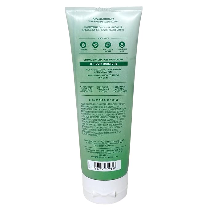 Bath & Body Works Aromatherapy Stress Relief Eucalyptus Spearmint Gold Basket Deluxe - Essential Oil Perfume Mist, Body Cream, Body Lotion, Body Wash And Body Butter- with a Fresh Forest Bar Soap