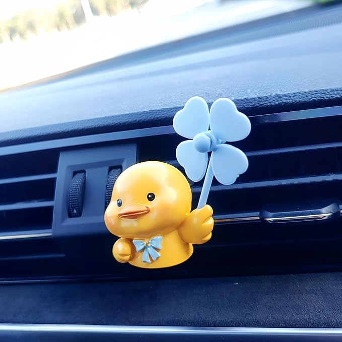Cute Car Air Freshener Vent Clips, 3D Animal with Mini Fan Diffuser Vent Clip, Air Conditioning Decoration Car Accessories for Women and Men