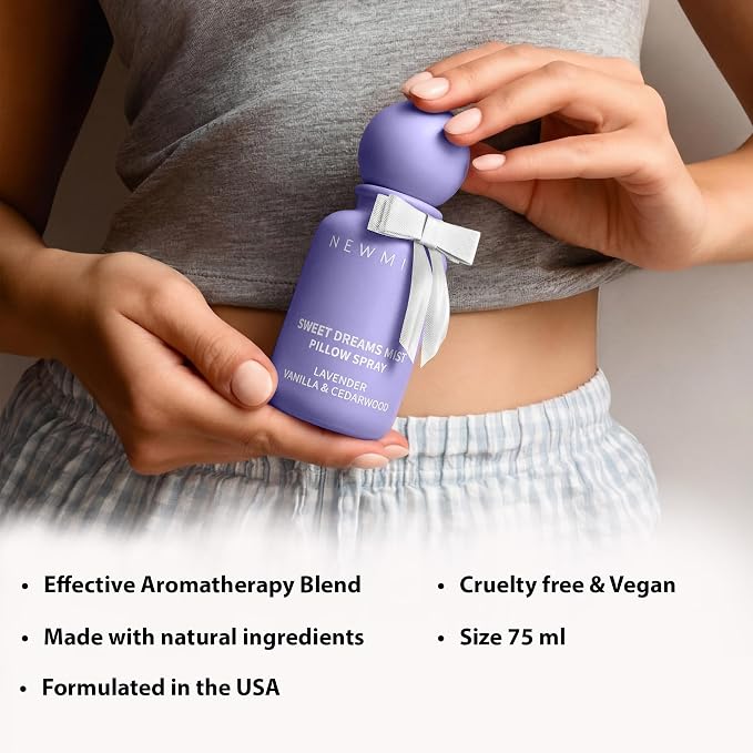 Sweet Dreams Sleep Pillow Spray Lavender Vanilla Cedarwood Essential Oils Aromatherapy Mist Calming Stress Relief Bedtime Shower Spray Self Care Gift