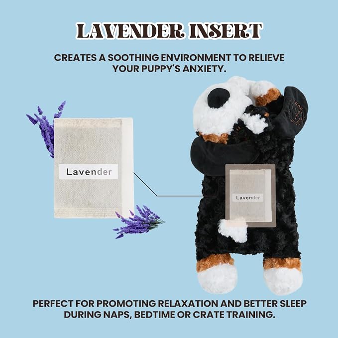 Teddy - Puppy Heartbeat Toy for Anxiety Relief with Reusable Heat Pack and Lavender, Sleep Aid for Dogs, Plush Comfort Toy for All Breads