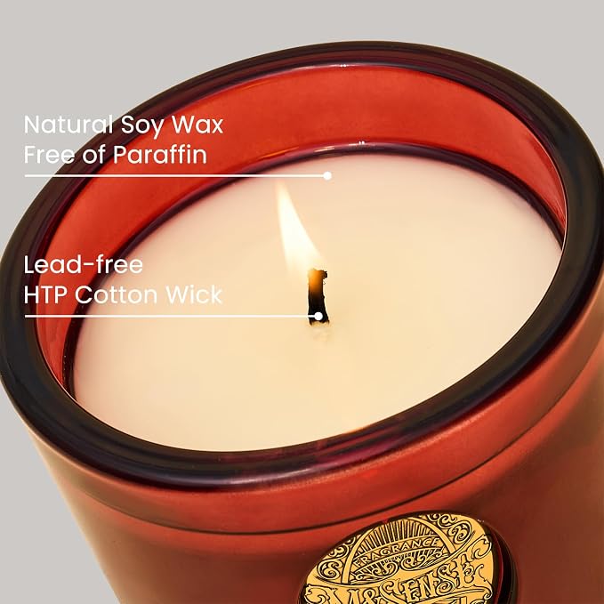 M&SENSE Natural Strong Soy Candle | Red Camellia & Vivid Red | 9.2 oz, 50H Burn Time | Candle for Her | Scented Candle for Mothers Day Gifts