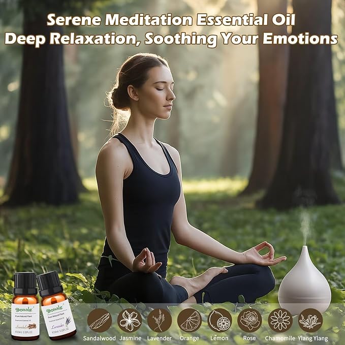 Essential Oils Set Acacia Wood Gift Box - Stress Relief Relax Soothe, Top 8 Aromatherapy Oils for Diffuser Hotel Scent Home Fragrance Candle Making - Chamomile, Lavender & More 10ml