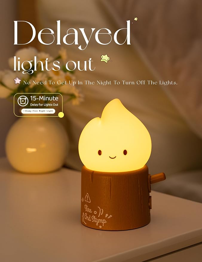 WANIDEA Flameless Candles Lamp, Cute Night Light,Torch Stump Light, LED Tea Lights Candles Rechargeable Night Light,Suitable for Kids lamp Bedroom,Outdoor,Camp, Gift, Christmas,Halloween
