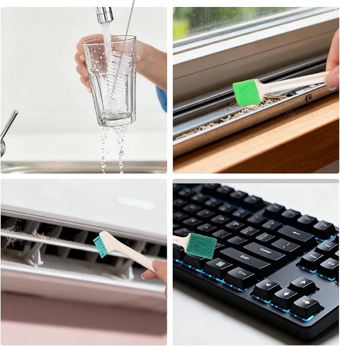 13pcs Humidifier Cleaning Brush Set, Mini Detail Cleaning Brushes Small Cleaner Kit Tool for Household Humidifiers Keyboards Tiles Bottles & Tight Spaces