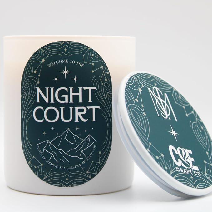 CE Craft Night Court Candle – Jasmine & Cool Breeze – Soy Wax, Hand-Poured, Bookish Fantasy Home Fragrance Gift - Sarah J. Maas, ACOTAR