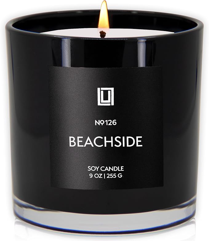 Lulu Candles | Beachside | Smells Fresh & Clean | Luxury Scented Soy Jar Candle | Hand Poured in The USA | Highly Scented Long Lasting (9 Oz.)
