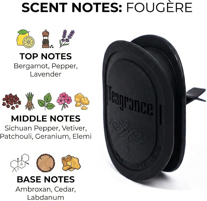 Strong Scent Car Air Freshener, Car Diffuser, Made from Natural Essential Oils, Slow Emission & Long Lasting, Refresh & Air Purifying, Non-toxic, Replaceable, SDS/SGS Certified, 1 Pack