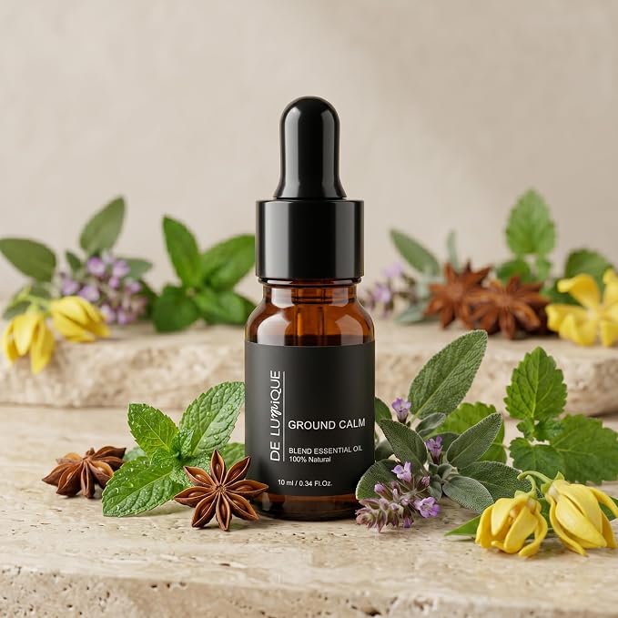Calming Essential Oil Blend, 100% Natural Aromatherapy Grade, 10ml / 0.34 Fl Oz (Ground Calm)