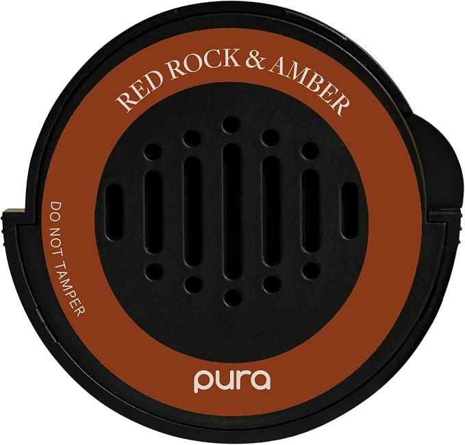 Pura Car Scent Refill - Fragrance for Pura Car Diffuser - Clean & Safe Luxury Diffuser Scent - Long-Lasting Fragrance for 30 Days of Aroma - Red Rock & Amber
