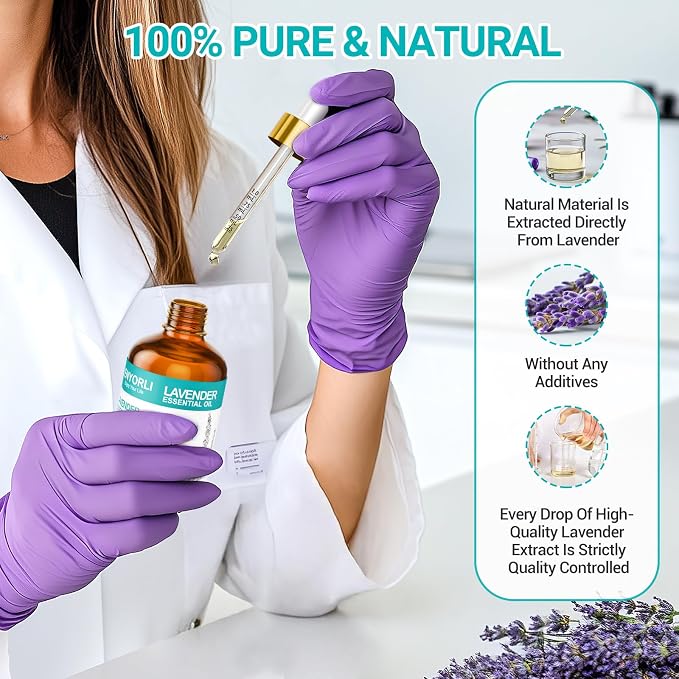 Lavender Essential Oil 3.38 fl oz (100ml), Lavender Oil for Home & Daily Use, for Women & Men, Suitable for Diffuser, Bath & DIY, Large Size for Long-Lasting & Versatile Use