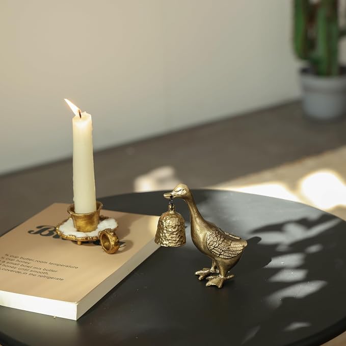 NIKKY HOME Gold Candle Snuffer, Vintage Duck Decor Candle Extinguisher, Decorative Metal Wick Flame Snuffer Accessory