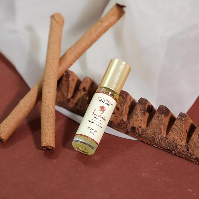 AL-HASNAYN Chocolate musk Fragrance Oil Roll-On Perfume 0.20 fl oz(6ml) |Rollerball perfume |Alcohol free| Long Lasting | Gifts for men women|
