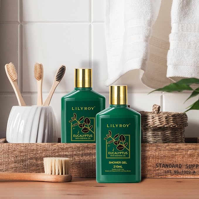 Eucalyptus Spa Bath Gifts Set, 9Pcs Premium Spa Gift Basket for Women & Men