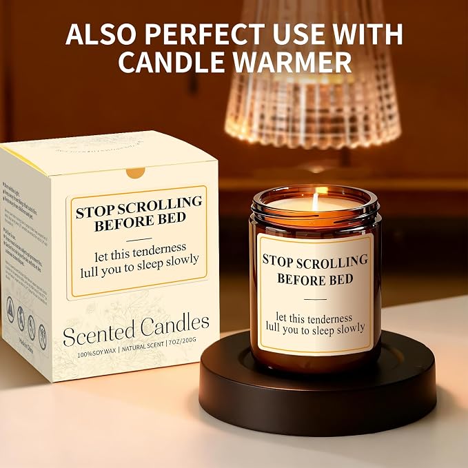 Lavender Candle for Relaxation - 7oz Aromatherapy Candles for Stress Relief & Sleep - Natural Soy Candles for Home Scented, Calming Candles Mothers Day Gifts for Women Soothing Relaxing
