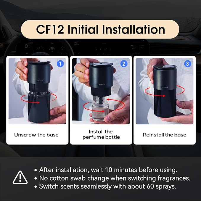 Ceeniu Car Air Fresheners - F26/CF12/F39 Dedicated Perfume Refill - 45ml - Can be Used for 2~6 Months - Made with Natural Plant Extracts - French Imported Fragrance - 17 Varied Scents Available