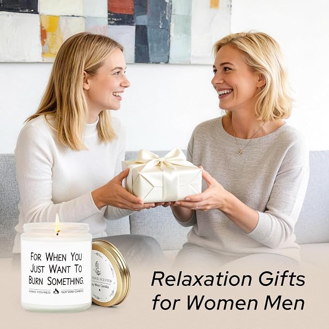 Calming Candle, Relaxation Gifts for Women Men, Funny Calm Down Relaxing Gifts for Friend Coworker Boss Bestie Mom Sister, Relax Gift for Birthday Retirement Graduation, Stress Relief Lavender Candle
