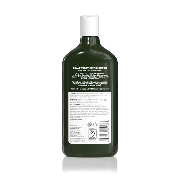 Avalon Organics Scalp Treatment Tea Tree Shampoo, Encourages Scalp Well-Being and Leaves Hair Soft, 11 Fluid Ounces