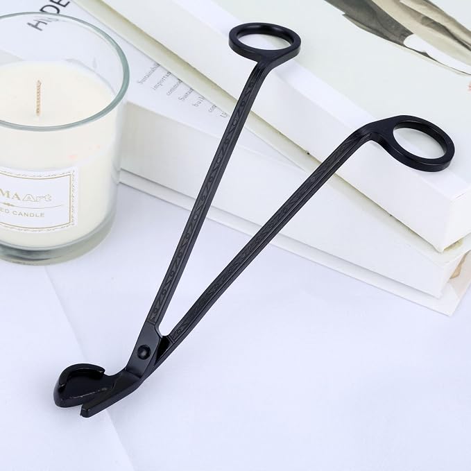 MUXSAM Candle Wick Trimmer, Wick Cutter, Steel Candle Scissor, Wick Clipper, Candle Shear Candle Care Tool for Scented Candle Lovers Gifts, Safely Remove Cut Wick Reduce Soot, Black