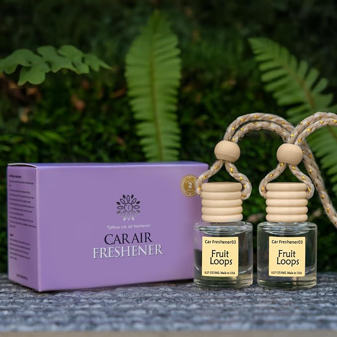 Hanging Car Air Freshener, Long Lasting Scent, Cute Air Fresheners for Women, 2 Pack Non-Toxic Essential Oil Diffuser, Made in USA