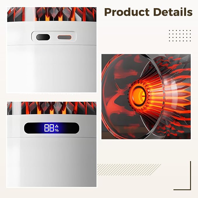 Portable Usb Humidifier With Volcano Flame Design, 400 Ml Capacity, Mini Size, Essential Oil Diffuser, Noise-Free, Auto Shut-Off