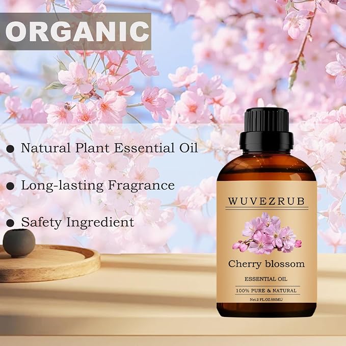 Cherry Blossom Essential Oils, 60ML Pure and Natural Essential Oil for Aromatherapy Diffuser - Cherry Blossom /2 Fl Oz