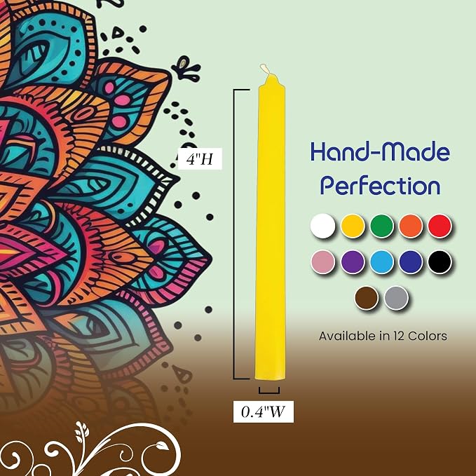 Spell Candles - 12 Pack Ritual Candles 4 Inch, Multicolor Spell Taper Candles