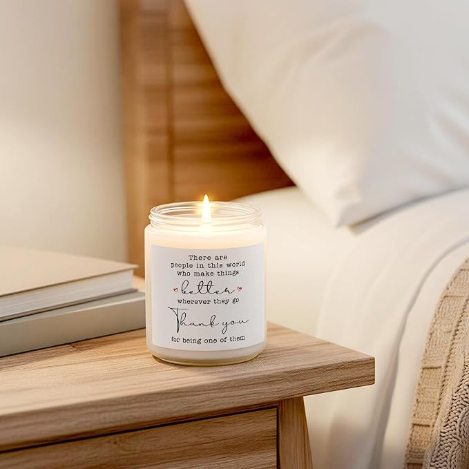 Thank You Gifts for Women, Thank You Candle, Appreciation Gift for Women Friends Teacher Nurse Doctor Coworkers Employee,Retirement Farewell Gifts, 7Oz Lavender Scented Candle