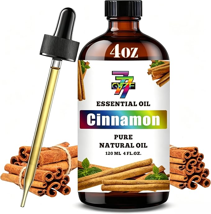 Cinnamon Essential Oil, Cinnamon Oils, for Diffuser, DIY Candles, Soap, Humidifier, Fall Home, Kitchen, Gift, Essential Oil, GV77ZF Cinnamon Fragrance Oil - 4 fl oz (120 ml)