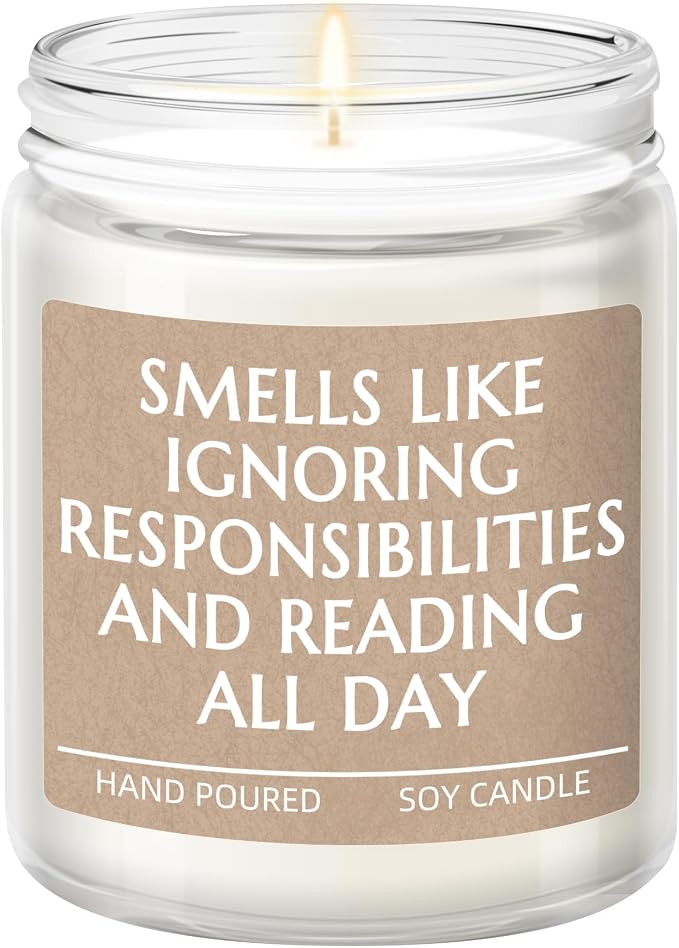 Gifts for Book Lovers, Book Lovers Gift, Bookish Gift Birthday Bookish Presents for Readers Librarian Bookworm - Lavender Candle 7oz
