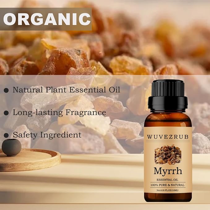 Myrrh Essential Oils 10ML, 100% Pure and Natural Essential Oil for Aromatherapy Diffuser - 0.33 Fl Oz/Myrrh