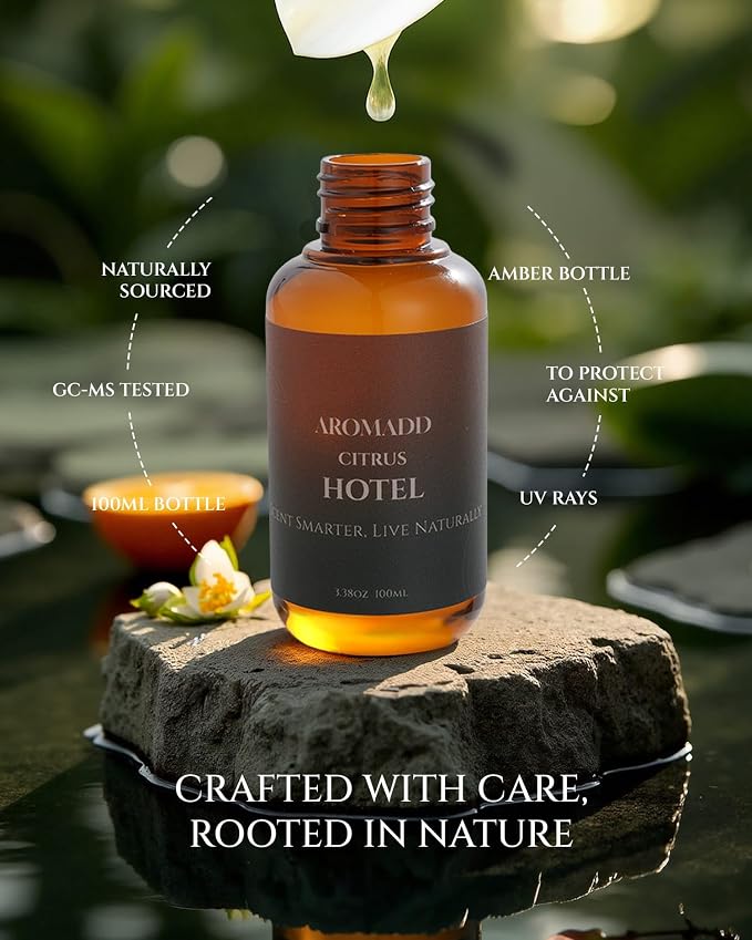 Aromadd Citrus Hotel Diffuser Oil Inspired by Luxury Hotel Scent, Premium Fragrance Oils for Waterless Diffuser, Luxury Lemon & Bergamot, Long-Lasting Home Fragrance - 3.38 fl oz (100 mL)