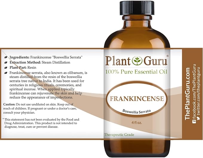 Plant Guru Frankincense 4 oz Undiluted Pure Therapeutic Grade Essential Oil