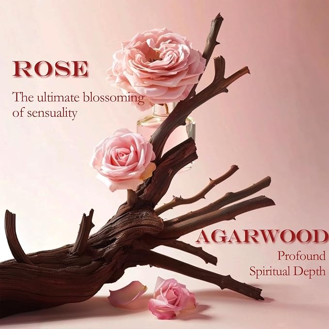 MOSROD Luxury Rose & Agarwood Scented Candles Gift Set, 2 Packs, Natural Soy Romantic Aromatherapy Jar Candle Gift for Her, Intimate Ambiance Pink Rose Candles for Home Fragrance Housewarming Gifts