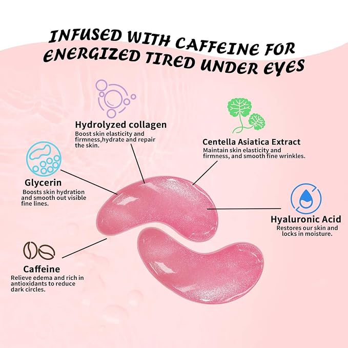 Maskiss Under Eye Patches (50 Pairs), Caffeine Eye Masks for Dark Circles Puffy Eyes Undereye Bags, Collagen Eye Patches for Wrinkles and Puffiness, Skin Care Gift for Her